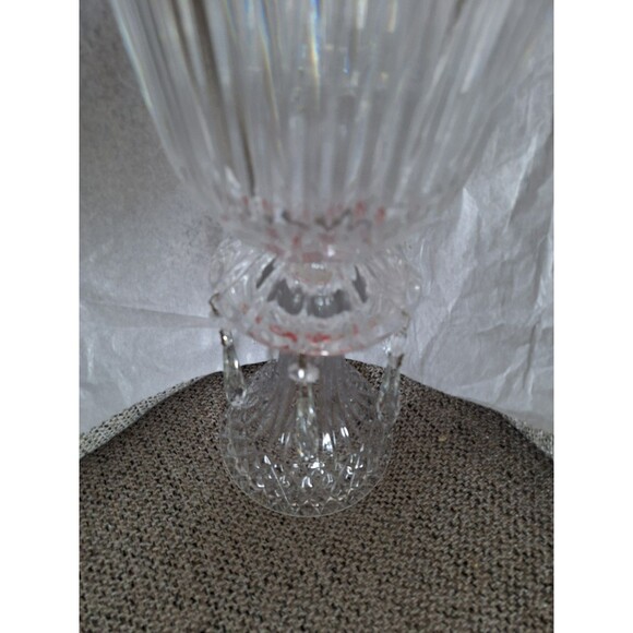 Elegant Vintage Clear 16" tall Ribbed and Flared Glass Vase Candle/Flower vase - Picture 8 of 16
